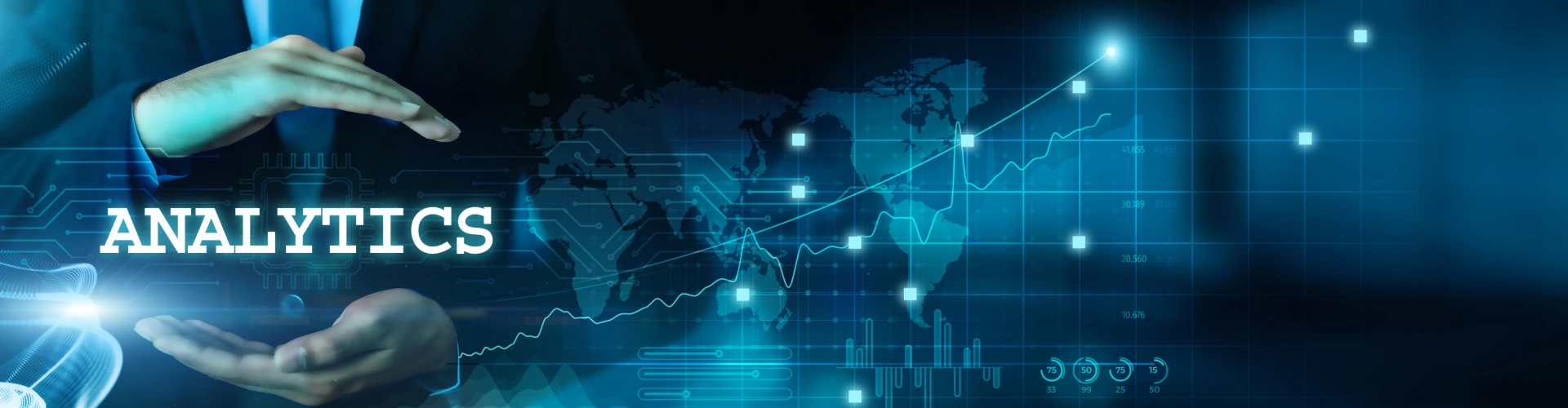 Business analytics with digital graph overlay