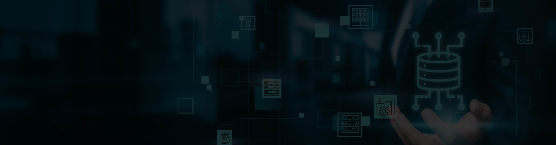 Futuristic digital network and database concept