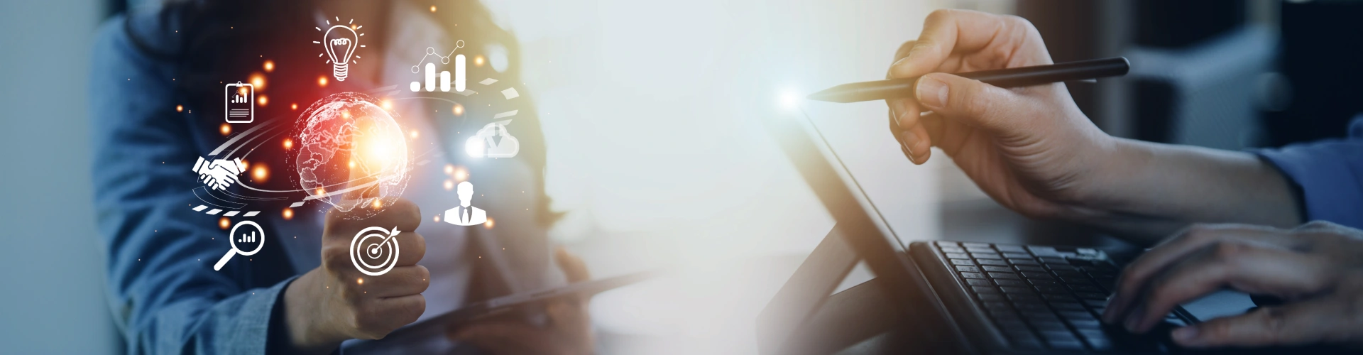 Digital innovation and technology collaboration concept