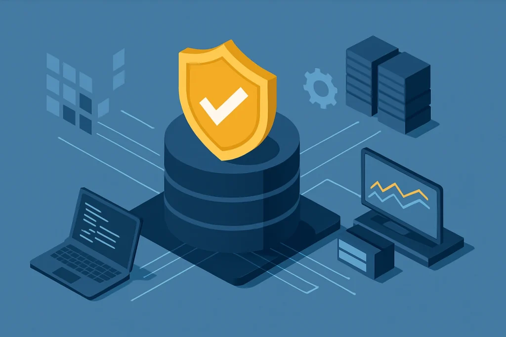 Data protection and cybersecurity illustration