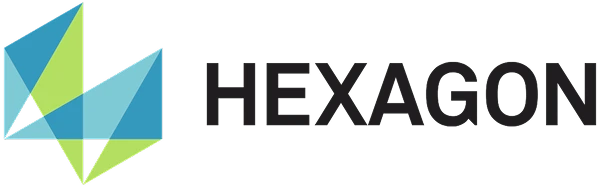 Hexagon logo with geometric design