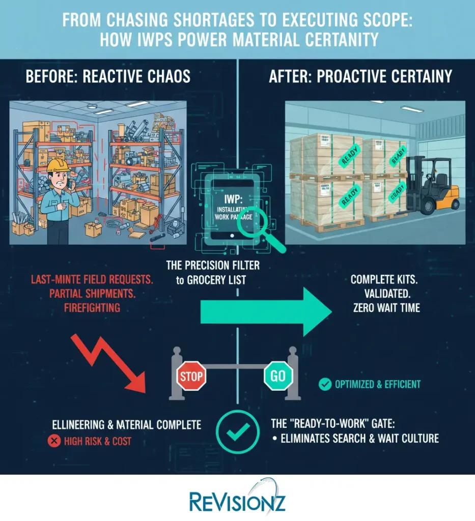 Infographic comparing reactive chaos and proactive certainty.