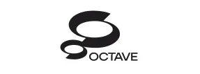Stylized black octave logo with text OCTAVE